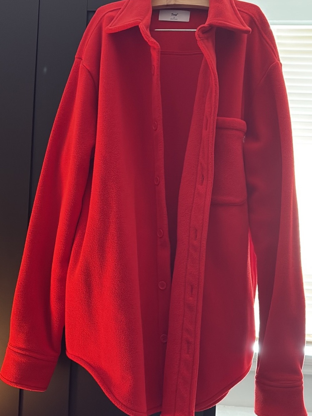 TNA Vibrant Red Teddy Button-Up Jacket